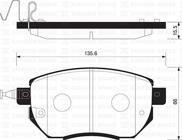 SANGSIN ÖN FREN BALATA NISSAN MURANO 3.5L VQ35 Z50 03-08 / INFINITI FX35 FX45 02- 41060CG00J-41060CG091-WVA23834 OEM: 41060CG00J-41060CG091-WVA23834 - SANGSIN SP2107 kodlu oto yedek parça