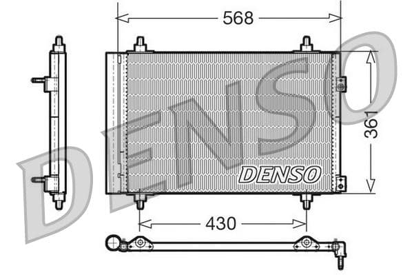DENSO KLİMA KONDENSERİ BERLINGO-PARTNER-307-308-508-5008-3008-C4-DS4-DS5 1.4-1.6-2.0 HDI-VTI OEM: 6455.CX-6455.GH-6455.GL-6455.HK - DENSO DCN07008 kodlu oto yedek parça