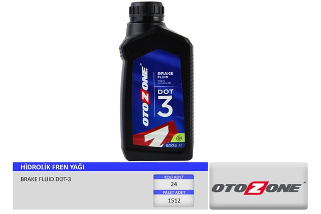 OTOZONE HİDROLİK FREN YAĞI DOT-3 500 ML OEM: 955597 - OTOZONE CDOT-3 kodlu oto yedek parça
