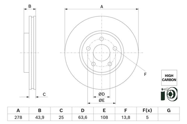 BOSCH ÖN FREN DISKI FORD PUMA 22 COURIER 24 OEM: L1TC1125AA-L1TC1125AAN-R2X61125AA - BOSCH 0986479H66 kodlu oto yedek parça
