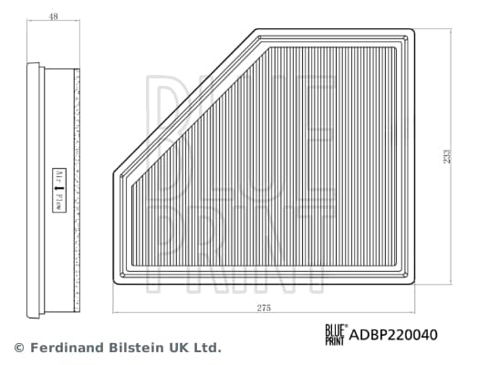 BLUEPRINT HAVA FILTRESI BMW B47 G42 G20 G21 G28 G22 G23 G26 OEM: 13718580429 - BLUEPRINT ADBP220040 kodlu oto yedek parça