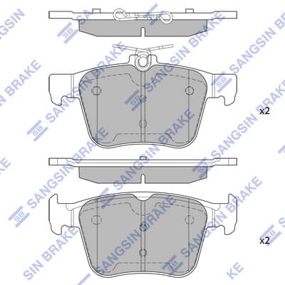SANGSIN ARKA FREN BALATA VW GOLF VII 14- / TOURAN. T-ROC 18- / AUDI A3 14-20 / Q2 16- / TT 18- 8V0698451-5Q0698451C-3Q0698451F OEM: 8V0698451-5Q0698451C-3Q0698451F - SANGSIN SP1998 kodlu oto yedek parça