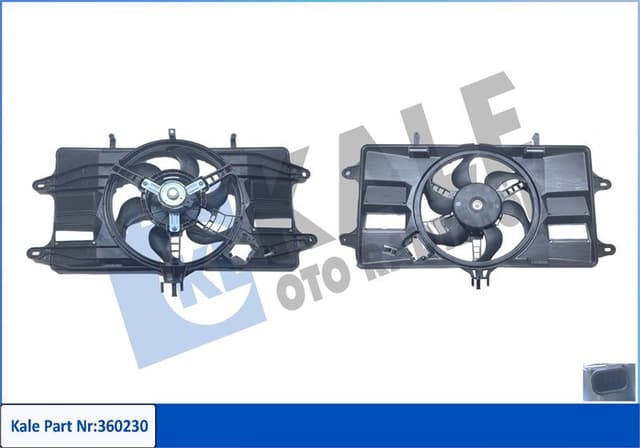 KALE-RADYATOR FAN GRUBU FIAT DOBLO MPV 1.2 01--Box Body/MPV 1.2 01-04 - 12V OEM: 46737732-51738718 - KALE 360230 kodlu oto yedek parça