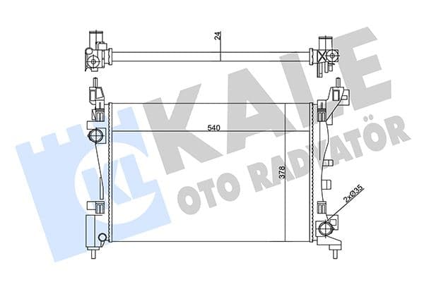 KALE-RADYATOR SU RADYATÖRÜ FIAT PUNTO-FIORINO-QUBO 1.2 1.4 1.4 16V 05 MT AC NAC MEKANİK 540x378x24 51864284-55700447 OEM: 51864284-55700447 - KALE 356435 kodlu oto yedek parça