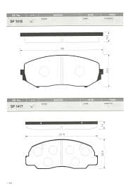 SANGSIN ÖN FREN BALATA SUZUKI GRAND VITARA 2.0L J20A JB420 5 kapı 06- 1.9L F9QB DDİS JB419 05- OEM: 5520065J23-5520065J00-5520065J11 - SANGSIN SP1416 kodlu oto yedek parça