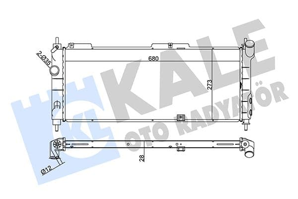 KALE-RADYATOR SU RADYATÖRÜ OPEL CORSA B-COMBO-TIGRA 1.2I 1.4I 1.6I 16V 93 > MT AC BRAZING 680x273x28 OEM: 52459323-1300152-1300153-52459322 - KALE 371100 kodlu oto yedek parça