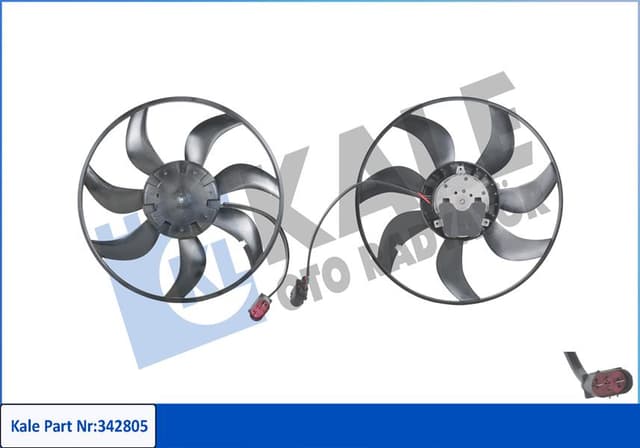 KALE-RADYATOR FAN MOTORU PERVANELİ SEAT LEON-SKODA OCTAVIA III-VW GOLF VII 445mm-370W DAVLUMBAZ YOK OEM: 5Q0959455F - KALE 342805 kodlu oto yedek parça