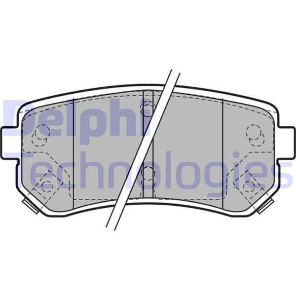 DELPHI ARKA FREN BALATA HYUNDAI ACCENT ERA 1.4L G4EE 06-10 / İ30 1.4L 1.6L 08- / İX35 1.6L G4FD GDİ 11- / KIA CEED 1.4L 1.6L 07- / SPORTAGE 1.6L G4FD GDİ 09- / RIO 1.4L 1.6L 05- Sürtünme yüzeyi eğik şim OEM: 583020ZA00-583021GA00-583021HA00 - DELPHI LP1952 kodlu oto yedek parça