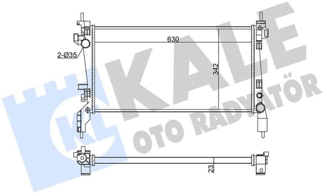 KALE-RADYATOR SU RADYATÖRÜ BRAZING VERSİYONU KL308400-0138011AB FIAT FIORINO 1.3JTD 07 >-PEUGEOT BIPPER-CITROEN NEMO 1.3HDI 16V 75CV 12 > MT AC/NAC MEKANİK 23 MM OEM: 1330T9-1330V0-1330Y1-1330Y4 - KALE 363650 kodlu oto yedek parça