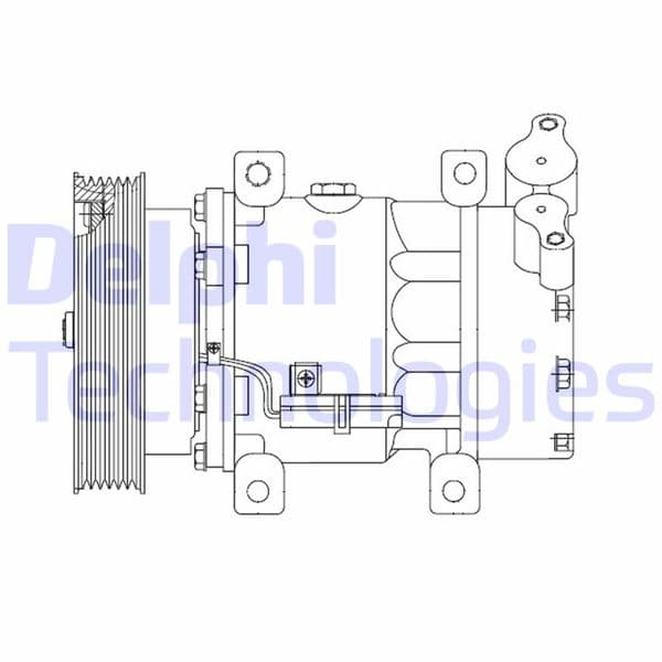 DELPHI KLIMA KOMPRESORU MERCEDES CITAN W415 12 . RENAULT CLIO III 04 12 KANGOO II 08 MODUS 04 MICRA III 03 10 QASHQAI J10 06 13 1.5dCi K9K 12V 6 KANAL 125MM OEM: A4158300100-8200357173 - DELPHI CS20523 kodlu oto yedek parça
