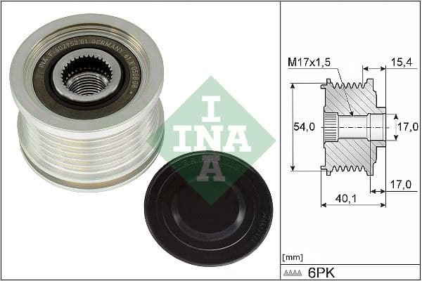 INA ALTERNATÖR KASNAĞI ASTRA L 21> COMBO E 19> GRANDLAND-CROSSLAND 17> ZAFIRA LIFE 19> JUMPY III-JUMPER 15> -C3-C5-BERLINGO 18> PARTNER 19> EXPERT 16> BOXER 15> 508 18> 3008-5008 16> 1.5-2.0-2.2 BLUEHDI OEM: 9824742880-9809200480-1635591980 - INA 535031710 kodlu oto yedek parça