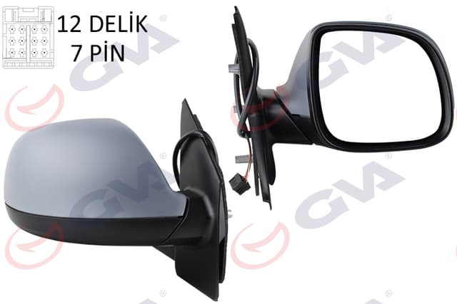 GVA DIŞ DİKİZ AYNASI SAĞ TRANSPORTER T6 CARAVELLE 10 ELEKTRİKLİ ISITMALI KATLANIR ASTARLI KONVEKS 7 FİŞ VM-6196EBPR OEM: 7E1857508DA-7E1857528G-7E1857508BN - GVA 1075547 kodlu oto yedek parça