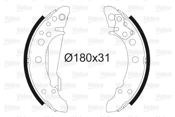 VALEO ARKA PABUÇ BALATA GOLF II-III-JETTA II-III-PASSAT-POLO-IBIZA II-TOLEDO-CORDOBA 180x31 OEM: 171609525A-171609526A-171609527F - VALEO 562020 kodlu oto yedek parça