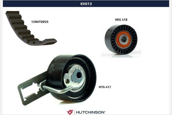 HUTCHINSON EKSANTRİK GERGİ KİTİ EURO5 139 DİŞ P107-206-207-307-BIPPER-C2-C3-NEMO-XSARA 1.4HDI FIESTA V-FUSION 1.4TDCI 02- OEM: 1608747680-AV2Q8A615AB - HUTCHINSON KH513 kodlu oto yedek parça