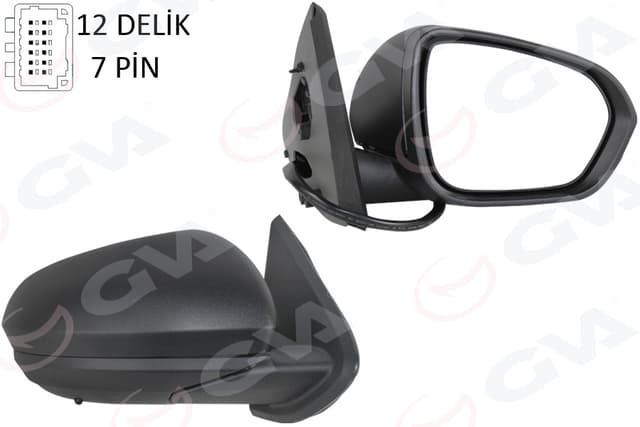 GVA DIŞ DİKİZ AYNASI SAĞ ELEKTRİKLİ ISITMALI SENSORLU ASTARLI DACIA DUSTER 18- 12H7P VM-6805EHPSR OEM: 963017708R-963745777R-963650114R - GVA 1019184 kodlu oto yedek parça