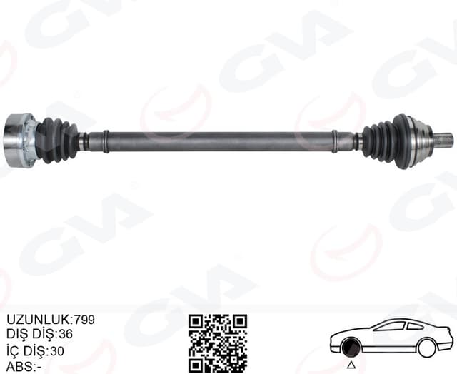 GVA KOMPLE AKS SAĞ DÜZ VİTES GOLF5-GOLF6-JETTA-A3-LEON 1.6 BENZİNLİ OEM: 1K0407272DR-5Q0407762X-1K0407272BG - GVA 4475092 kodlu oto yedek parça