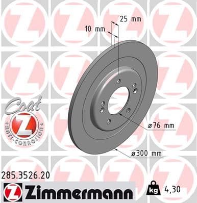 ZIMMERMANN ARKA FREN AYNASI I40 12 300x24.7x5DL 0986479A46 584113Z700 OEM: 584113Z700 - ZIMMERMANN 285.3526.20 kodlu oto yedek parça