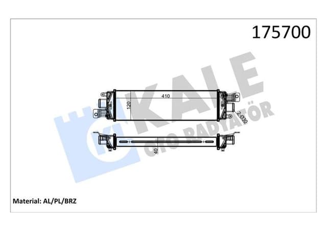 KALE-RADYATOR TURBO RADYATÖRÜ INTERCOOLER ALBEA 03>1.3JTD 457x116x40 AL AL SİSTEM OEM: 51718679 - KALE 010CAC020 kodlu oto yedek parça