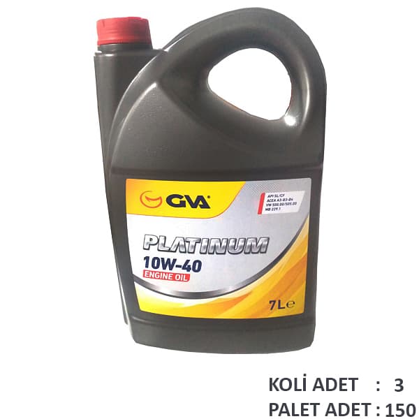 GVA MOTOR YAĞI 10W40 7 LT PLATINUM YARI SENTETİK API SL/CF OEM: 10W40 - GVA 9920326 kodlu oto yedek parça