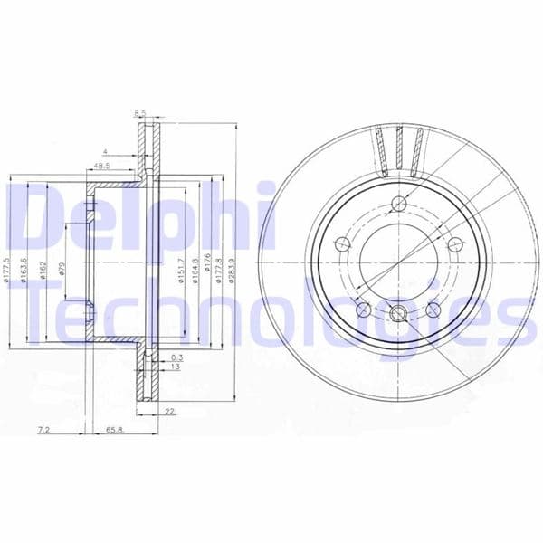 DELPHI FREN DISKI ON BMW E81 E87 F20 F21 F22 F23 OEM: 34116792215 - DELPHI BG3899C kodlu oto yedek parça