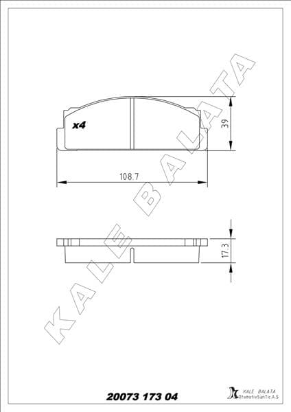 KALE-BALATA ÖN BALATA M131 DKŞ-S-SL-SLX-M124-SERÇE OEM: 4236412-4174992 - KALE 20073 173 04 ANS KD13 kodlu oto yedek parça