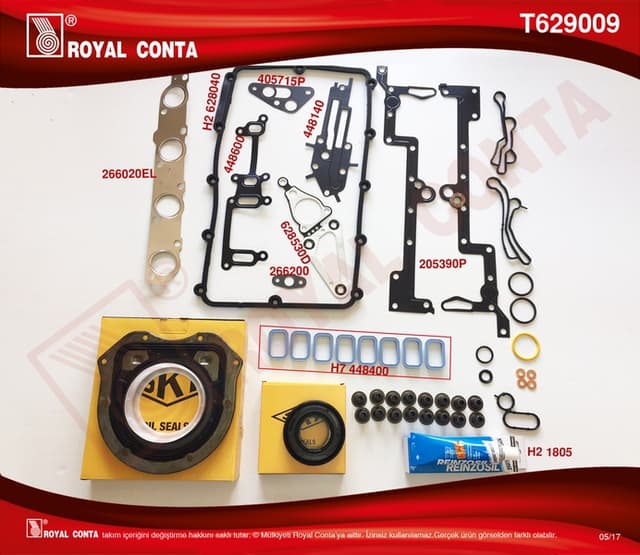 ROYAL MOTOR TAKIM CONTA SKT KEÇ. SUBP.LASTİK SKC SİZ TRANSIT V348 11 14 V363 14 RANGER 12 2.2TDCI 155PS EURO5 A.CEKER OEM: BK3Q6008AAT-T229389 - ROYAL T629009 kodlu oto yedek parça