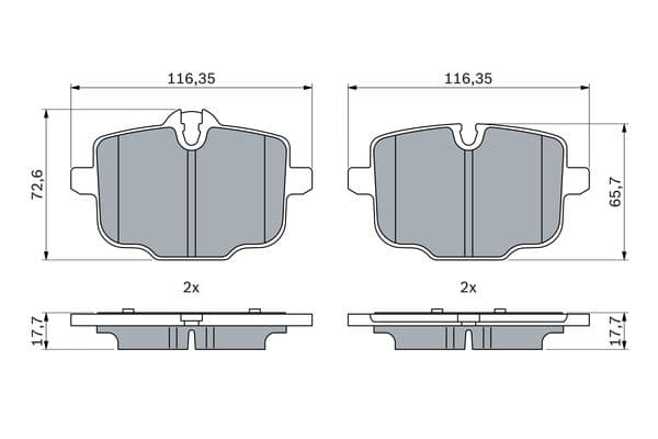 BOSCH FREN BALATASI ARKA BMW G30 G38 G32 G11 G12 G16 G01 G02 G05 G06 G07 I20 OEM: 34216870552 - BOSCH 0986424922 kodlu oto yedek parça