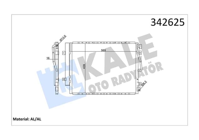 KALE-RADYATOR x KLİMA KONDENSERİ KIA SORENTO I AL-AL OEM: 976063E900-976063E901 - KALE 342625 kodlu oto yedek parça