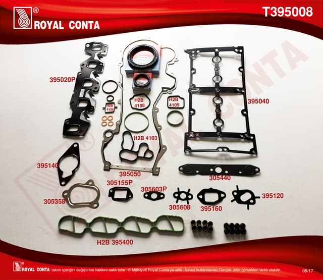 ROYAL MOTOR TAKIM CONTA SKC SİZ DOBLO-CORSA-IDEA-PUNTO-PANDA 1.3 JTD  - ROYAL T395008 kodlu oto yedek parça
