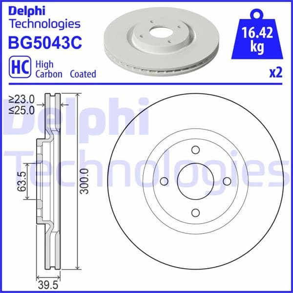 DELPHI ÖN FREN AYNASI ECOSPORT 14 OEM: 2147409-GN15-1125-CA - DELPHI BG5043C kodlu oto yedek parça