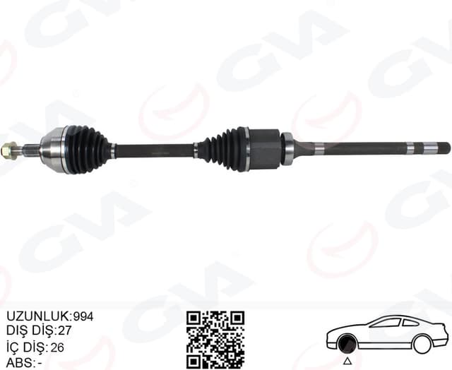 GVA ON AKS KOMPLE SAG KUGA I 08 13 2.0 TDCI OEM: 8V413B436AC-8V413B436AD-1683584 - GVA 4434000 kodlu oto yedek parça