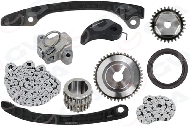 GVA EKSANTRİK ZİNCİR SETİ NISSAN JUKE 1.6L HR16DE 4 enjektörlü F15E 06- / NOTE 1.6L HR16DE 06- / QASHQ AI 1.6L HR16DE J10 06-13 OEM: 13028ED000-15041ED000-13070ED000 - GVA 59C9935 kodlu oto yedek parça
