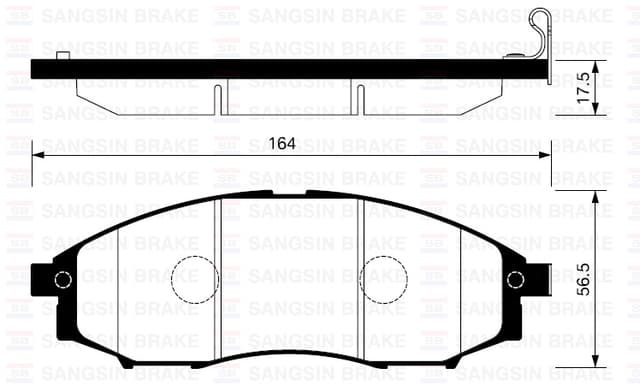 SANGSIN ÖN FREN BALATA NISSAN SKYSTAR 2.5L YD25DDTi D22 4x2 4x4 03- / PATHFINDER 3.2L QD32ETi R50 4x4 97-04 OEM: 41060VK190-D1060VK190-WVA23970 - SANGSIN SP2078 kodlu oto yedek parça