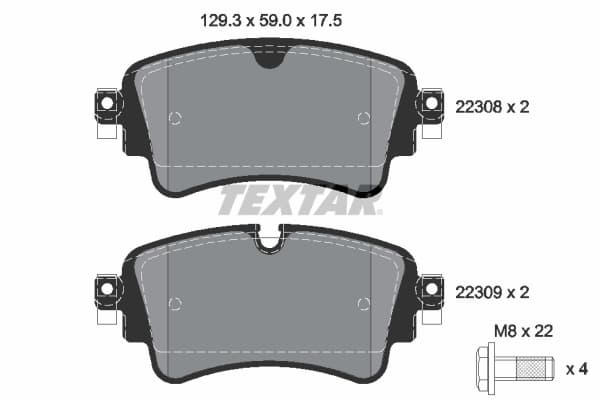 TEXTAR ARKA BALATA AUDI A4-A5-A7-Q5-Q7 2014 > OEM: 8W0698451L-8W0698451H - TEXTAR 2230801 kodlu oto yedek parça