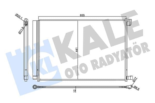KALE-RADYATOR KLIMA RADYATORU MERCEDES W205 S205 W213 S213 W222 C217 X253 OEM: A0995000454 - KALE 357740 kodlu oto yedek parça