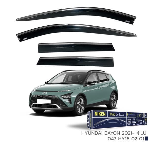 NIKEN KROMLU CAM RÜZGARLIĞI HYUNDAI BAYON 2021- 4LÜ  - NIKEN 047HY160201 kodlu oto yedek parça