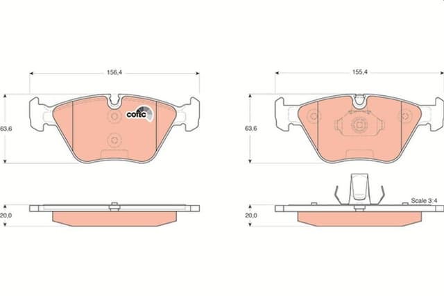 TRW FREN BALATASI ON BMW E36 E46 E34 E32 E83 E86 OEM: 34116779652 - TRW GDB1531 kodlu oto yedek parça
