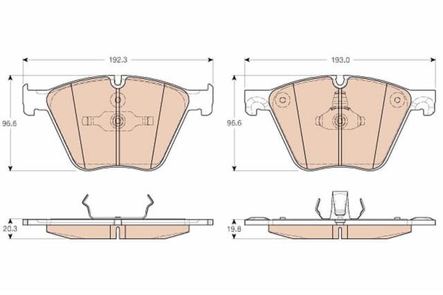 TRW FREN BALATASI ON BMW E70 E71 F15 F01 E71 E72 OEM: 34116783554 - TRW GDB1964 kodlu oto yedek parça