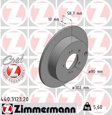 ZIMMERMANN ARKA FREN DİSKİ P4007 07 P4008 12 C4 AIRCROSS 12 C-CROSSER 09 OUTLANDER 06 LANCER 4X4 302x58x5dDL DOLU 1611500480-4615A035-4615A121 OEM: 1611500480-4615A035-4615A121 - ZIMMERMANN 440.3123.20 kodlu oto yedek parça