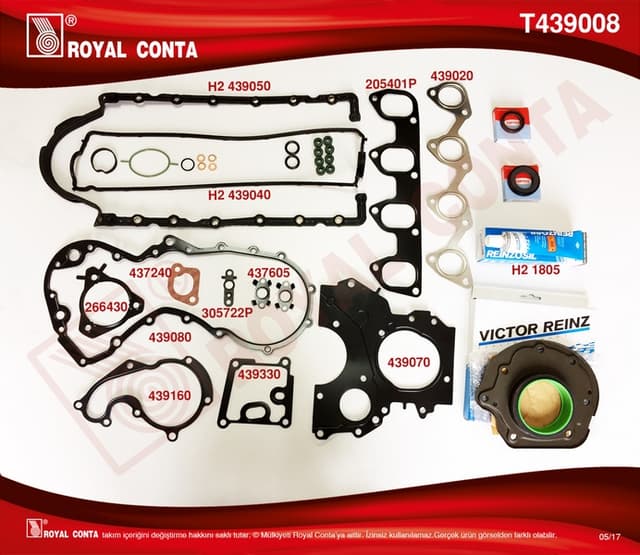 ROYAL MOTOR TAKIM CONTA REINZ KEÇELİ S.LASTİKLİ SKCSİZ CONNECT 1.8 TDCI 02>14 FOCUS I 98>04 1.8 TD OEM: 2M5Q6008AAT-T146629 - ROYAL T439008 kodlu oto yedek parça