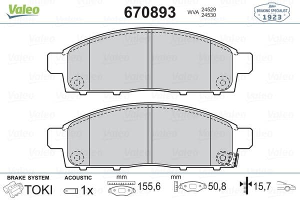 VALEO ÖN BALATA L200 PİCK-UP 2.5DI-D KBT-KAT 05-10 L200 2.5DI-D 07-10 OEM: 4605A198-4605A284-WVA24529 - VALEO 670893 kodlu oto yedek parça