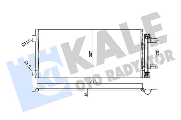 KALE-RADYATOR KLİMA RADYATÖRÜ KONDANSATÖRÜ OPEL ASTRA K 15 22 AL/PL/BRZ OEM: 39131676-39011385-13475956 - KALE 354885 kodlu oto yedek parça