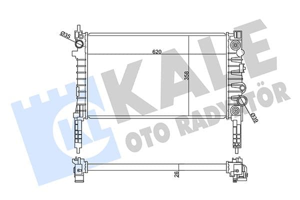 KALE-RADYATOR RADYATÖR OPEL MOKKA-MOKKA X A14NET OTOMATİK 1.4 12- CHEVROLET TRAX OEM: 1300360-95298556 - KALE 358935 kodlu oto yedek parça