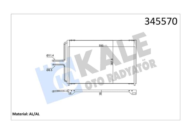 KALE-RADYATOR KONDENSER AL/AL AVANTIME-ESPACE III OEM: 6025307276-7700876215 - KALE 345570 kodlu oto yedek parça