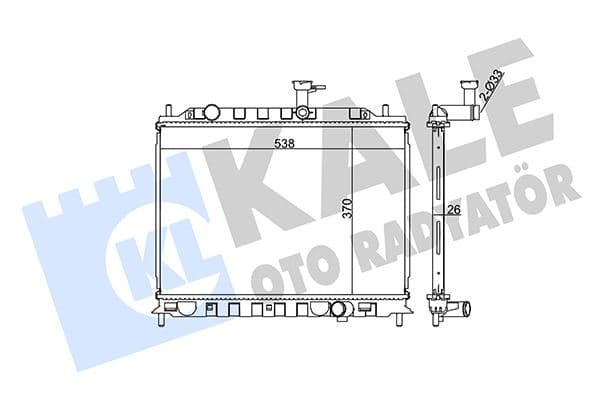 KALE-RADYATOR RADYATÖR KIA RIO II AL/PL/BRZ 375x538x26 OEM: 253101G300 - KALE 374300 kodlu oto yedek parça