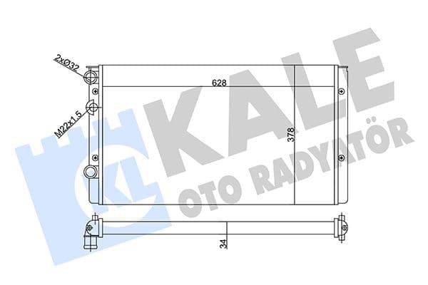 KALE-RADYATOR RADYATÖR VOLKSWAGEN GOLF III-LUPO RADYATÖR AL/MKNK 628X378X34 OEM: 1H0121253BE-6N0121253M-1H0121253BJ - KALE 356310 kodlu oto yedek parça