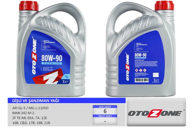 OTOZONE ŞANZIMAN YAĞI 80W90 3 LT API GL-5 OEM: 80W90 - OTOZONE CYAG0744 kodlu oto yedek parça