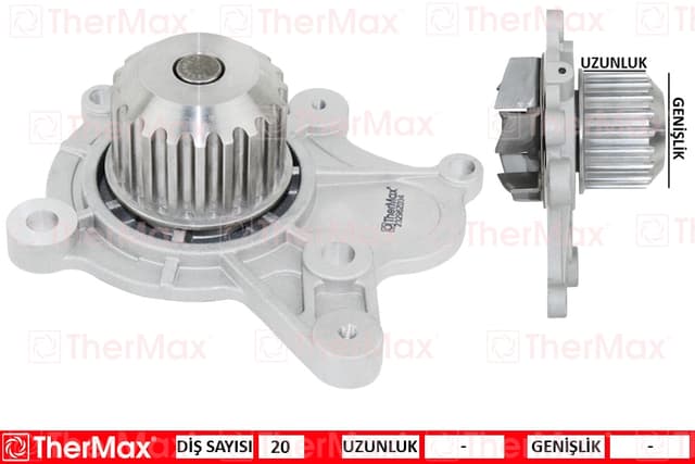 THERMAX DEVİRDAİM HYUNDAI SANTAFE-GRANDEUR 2.2-SONATA-TUCSON-İ30-2.0CRDI 06 2510027400 OEM: 2510027400 - THERMAX T01.312 kodlu oto yedek parça
