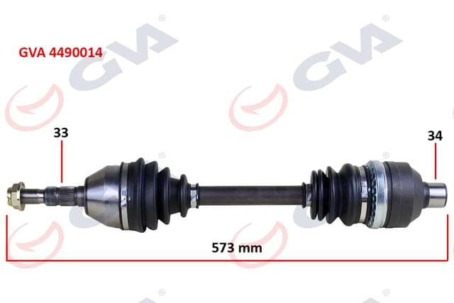 GVA KOMPLE AKS SAĞ ASTRA H 1.3 CDTI 04 > 573mm OEM: 374600 - GVA 4490014 kodlu oto yedek parça