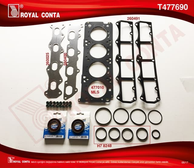ROYAL ÜST TAKIM CONTA REINZ KEÇELİ SUBP.LAST DOBLO-MAREA-PALIO-STILO 1.6 16V 103HP OEM: 71748292 - ROYAL T477690 kodlu oto yedek parça